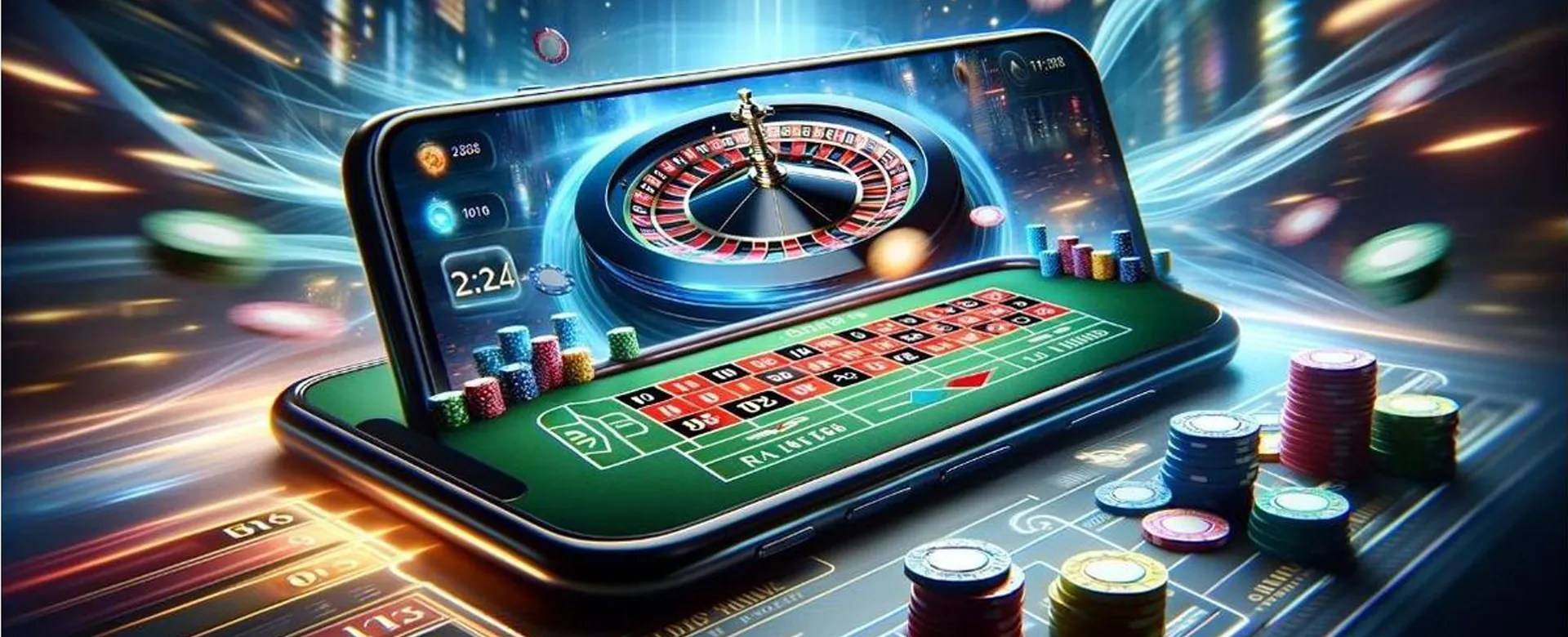 Dynamic background of a bustling online casino lobby for 8k8 Com PH